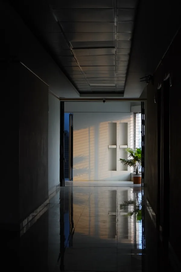 Clean commercial building corridor — well-maintained and professionally presented