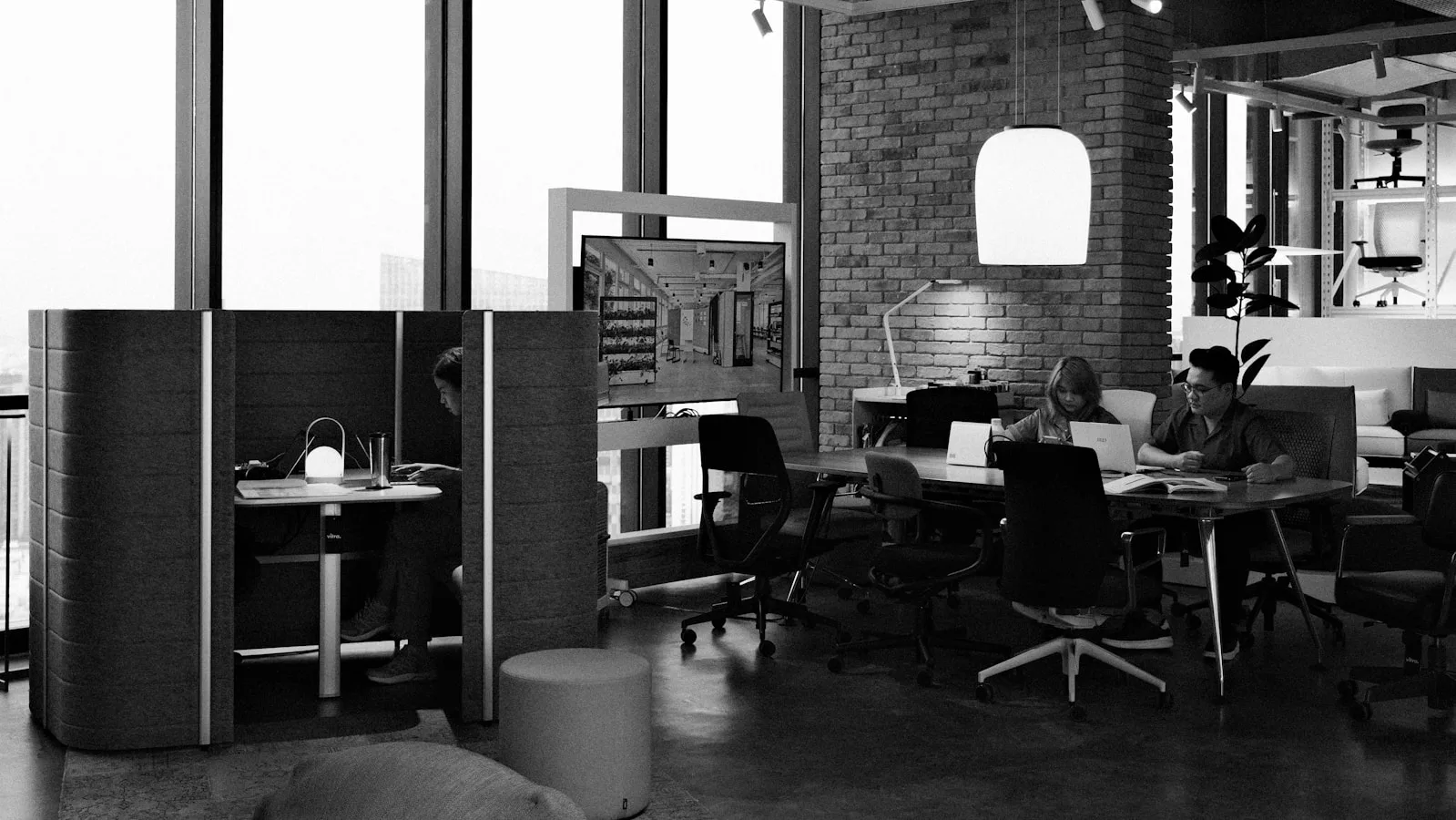 Clean workspace detail — professionally maintained commercial interior